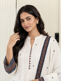 Shweta White Mul Cotton Ajrakh Anarkali Dupatta Set