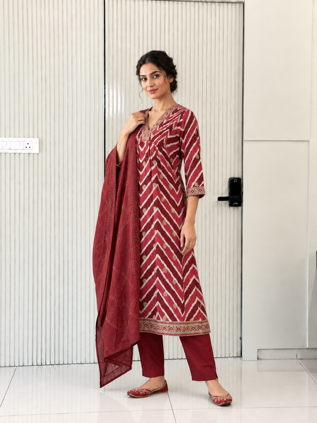 Riya Muslin Alia Cut Embroidered Pant Set