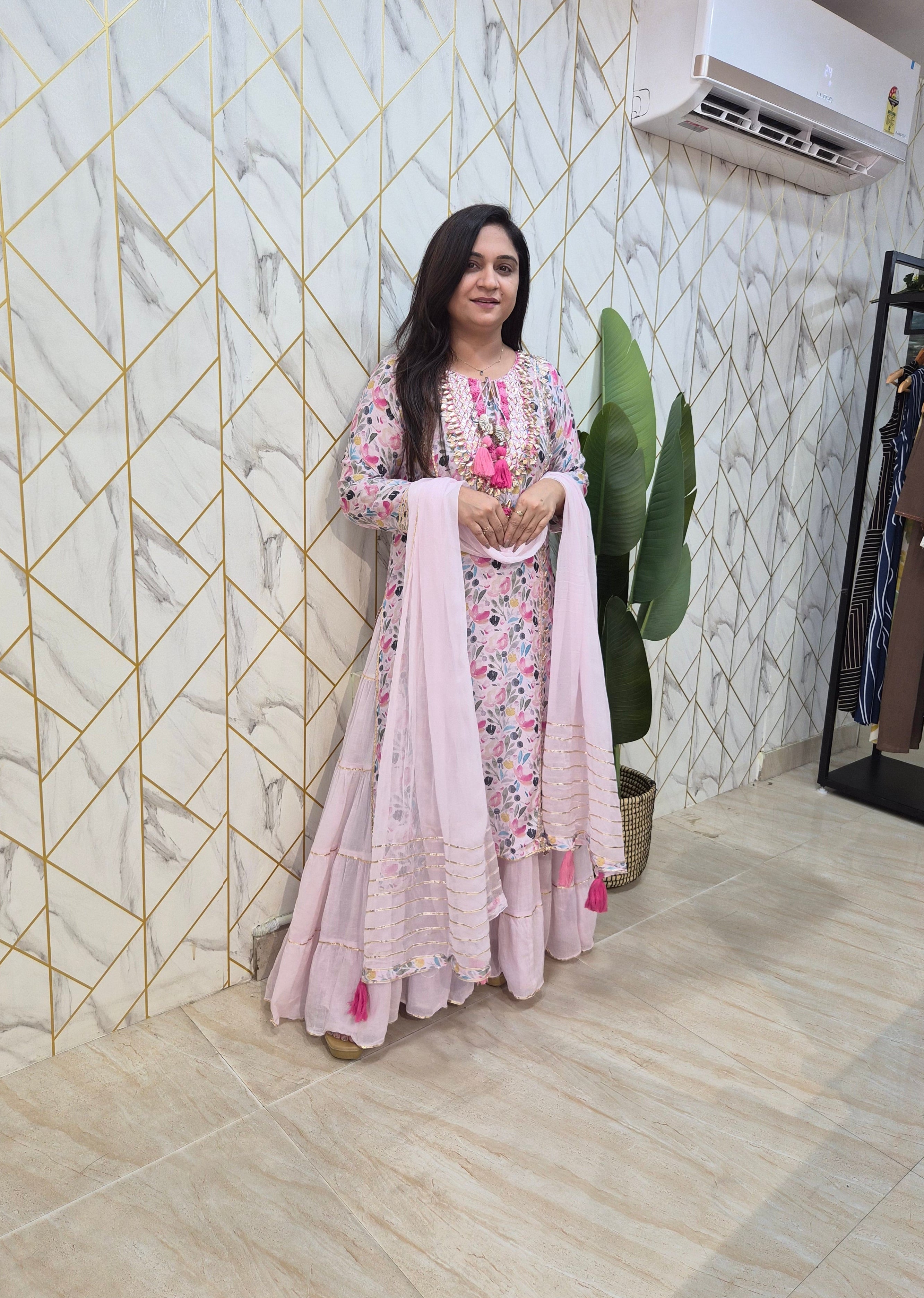 Inaya Floral Indian One Piece Dupatta Set