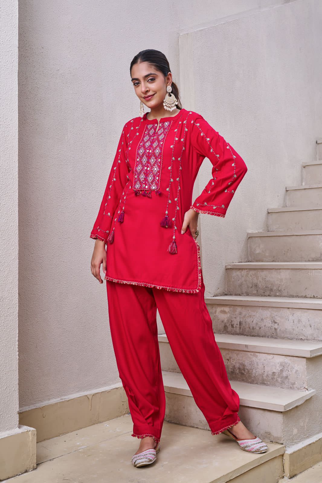Gulnaar Two-Piece Embroidered Coord Set