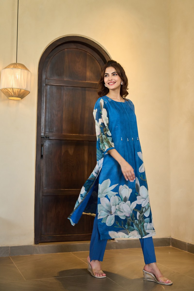 Avantika Mul Cotton A-line Pant Set - The Jaipur Studio