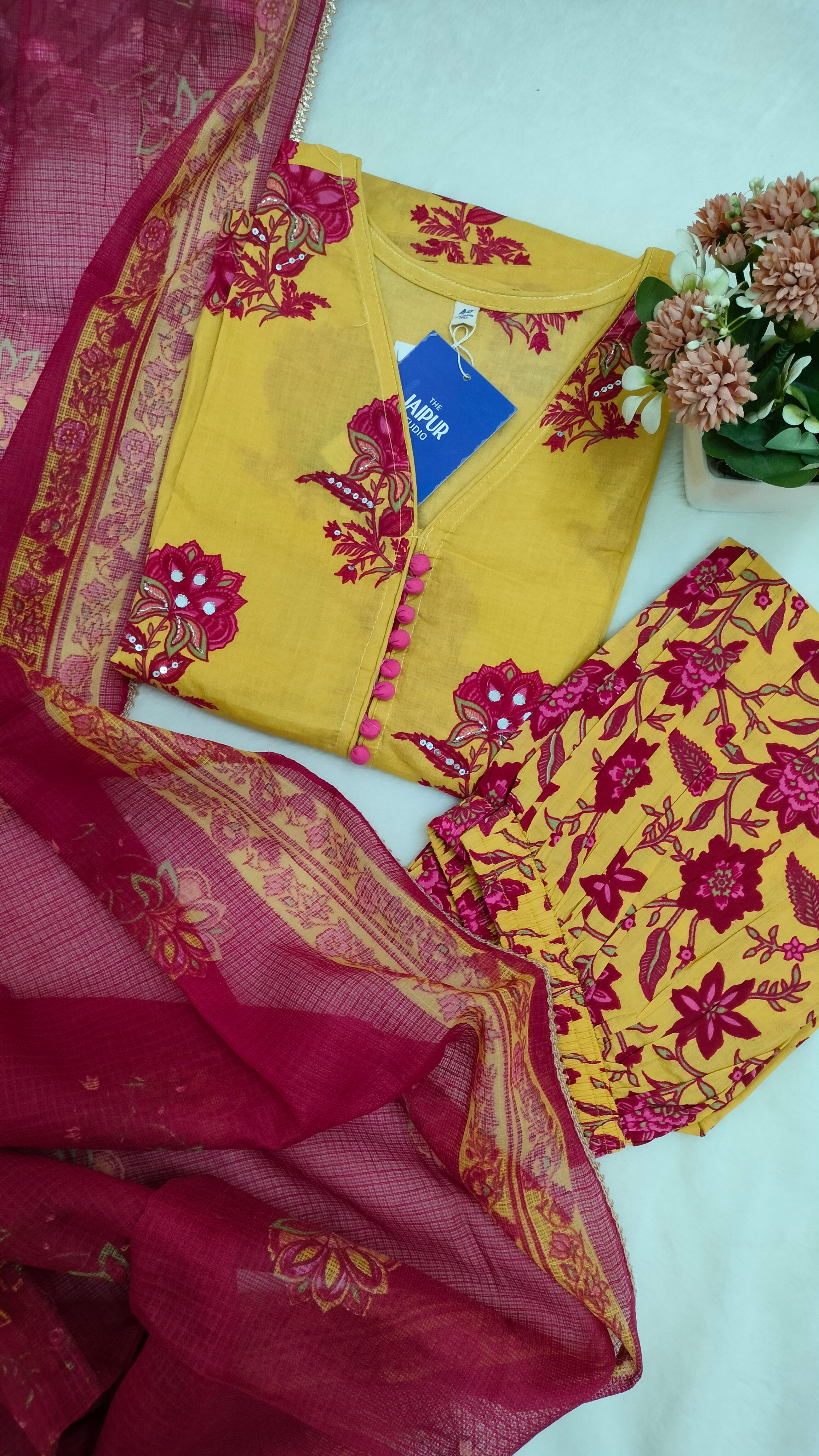 Lasya Premium Cotton Embroidered Pakistani Pant Set - The Jaipur Studio