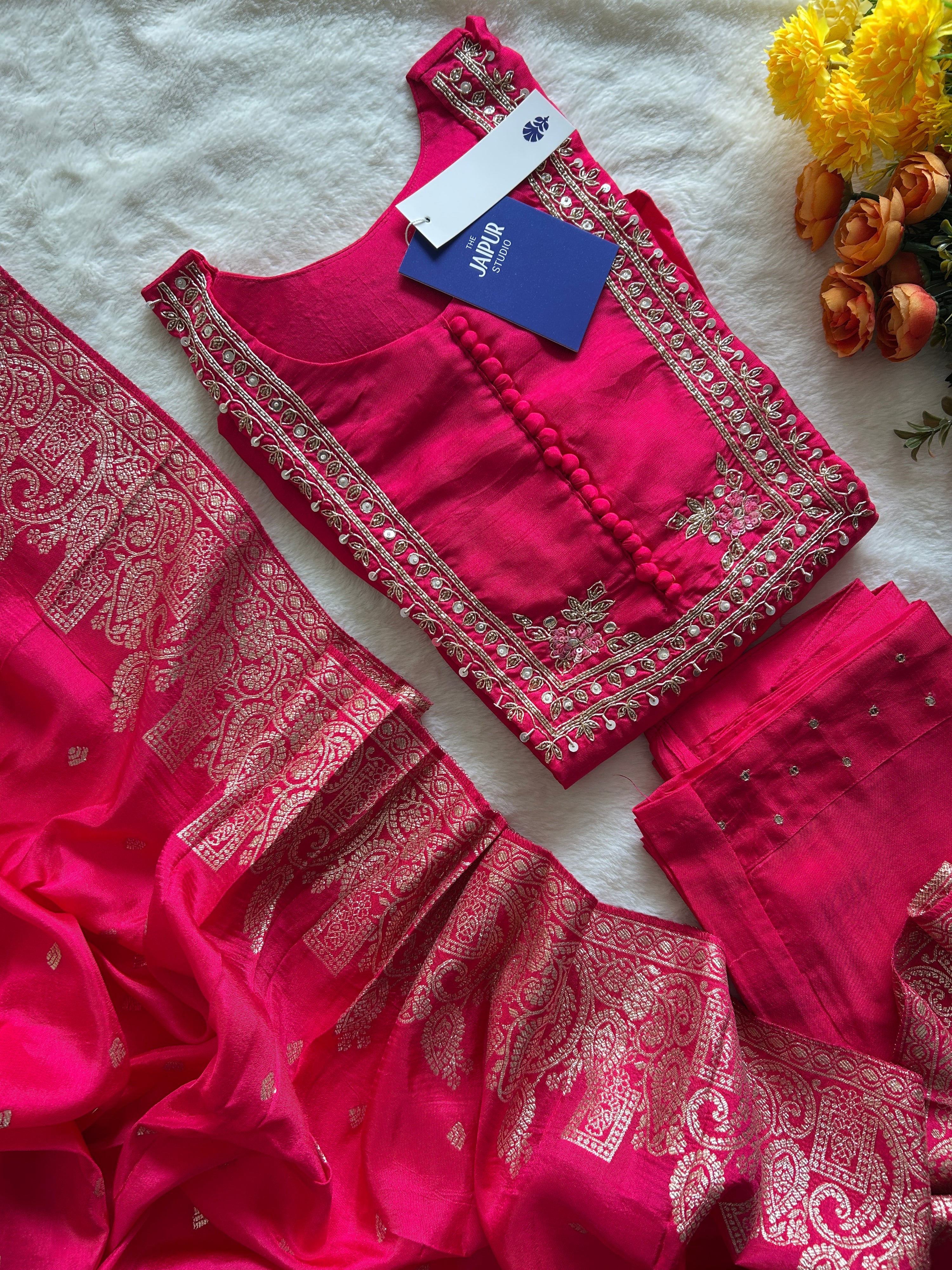 Shloka Silk Hand Embroidered Pant Set