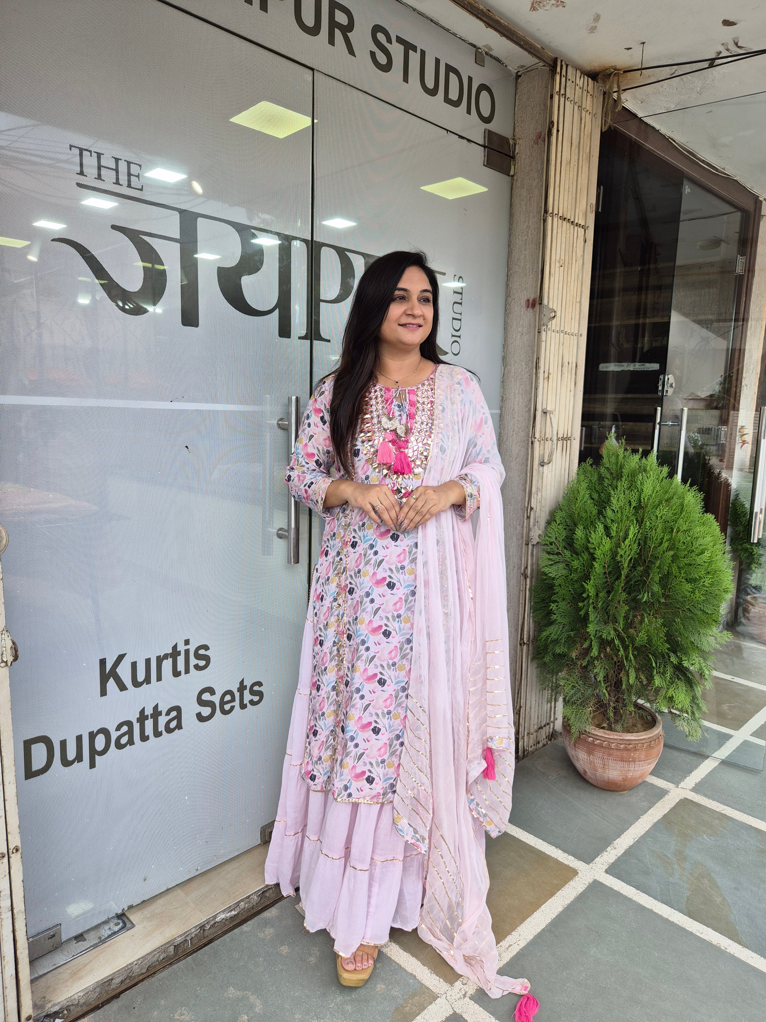 Inaya Floral Indian One Piece Dupatta Set
