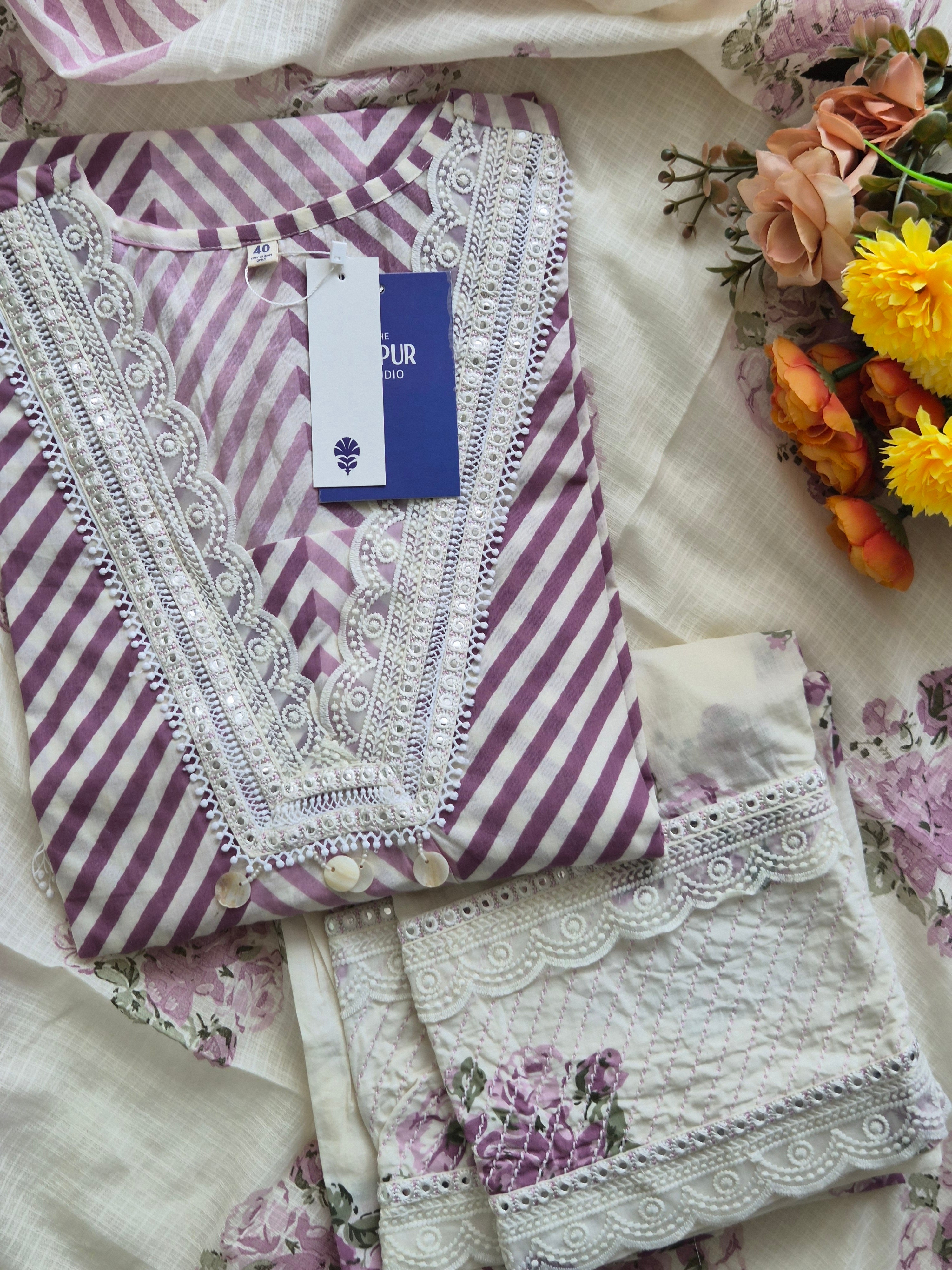 Sara Leheriya Cotton Detailed Farshi Salwar Set