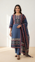Gehna Cotton Casual Embroidered Dupatta Set