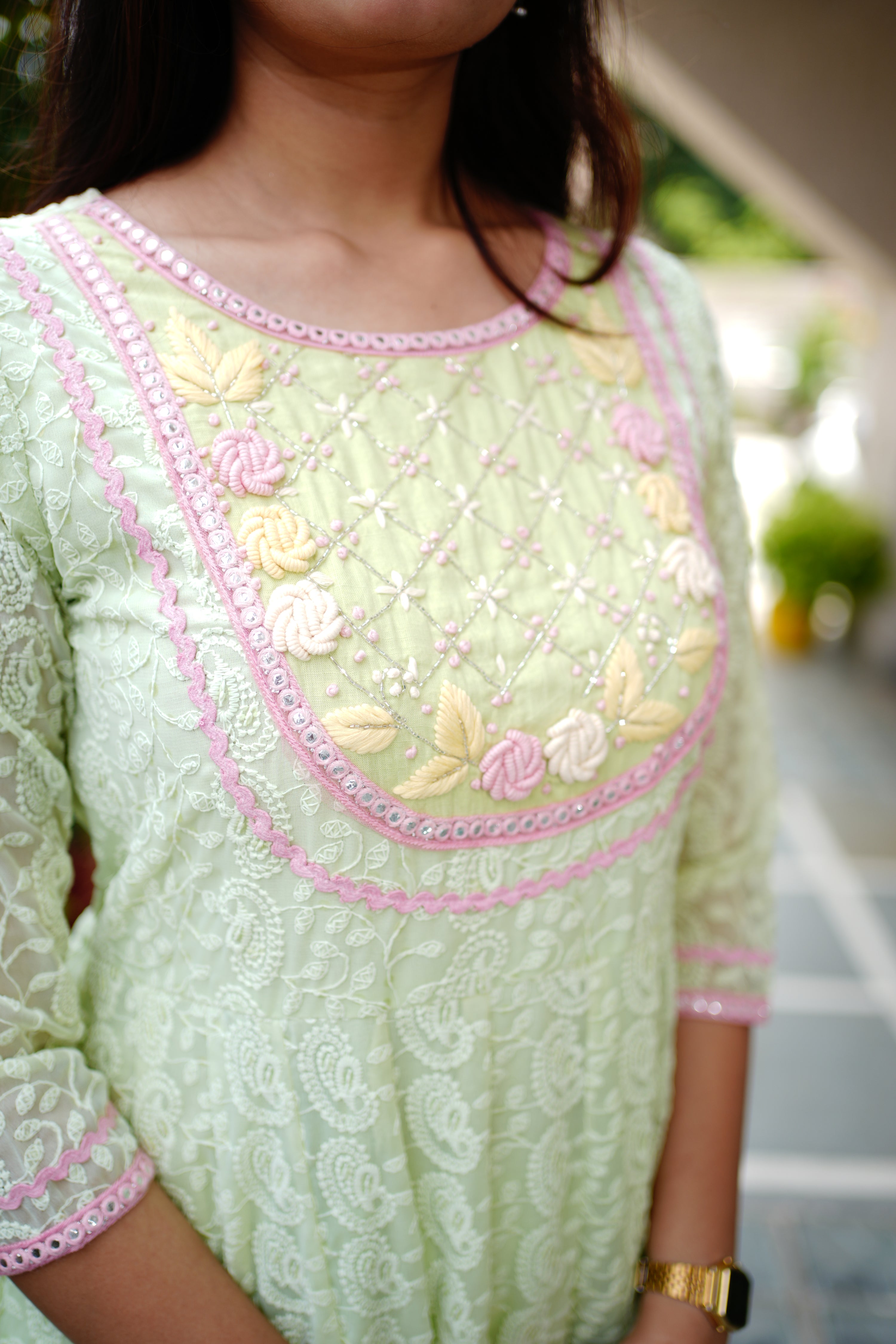 Mia Georgette HandEmbroidered Anarkali Set - The Jaipur Studio