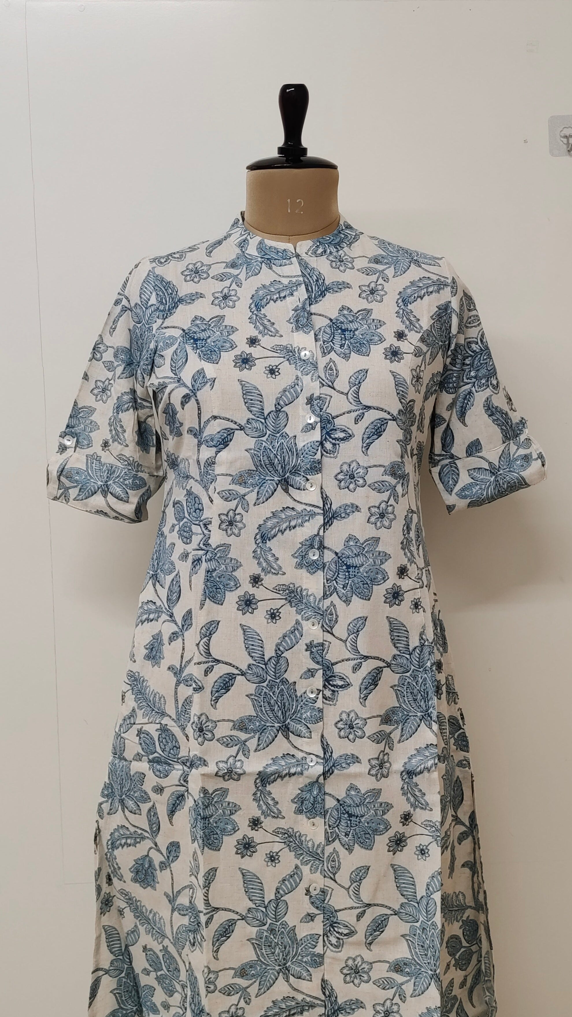 Neelakshi OffWhite Cotton Floral A-line Kurta