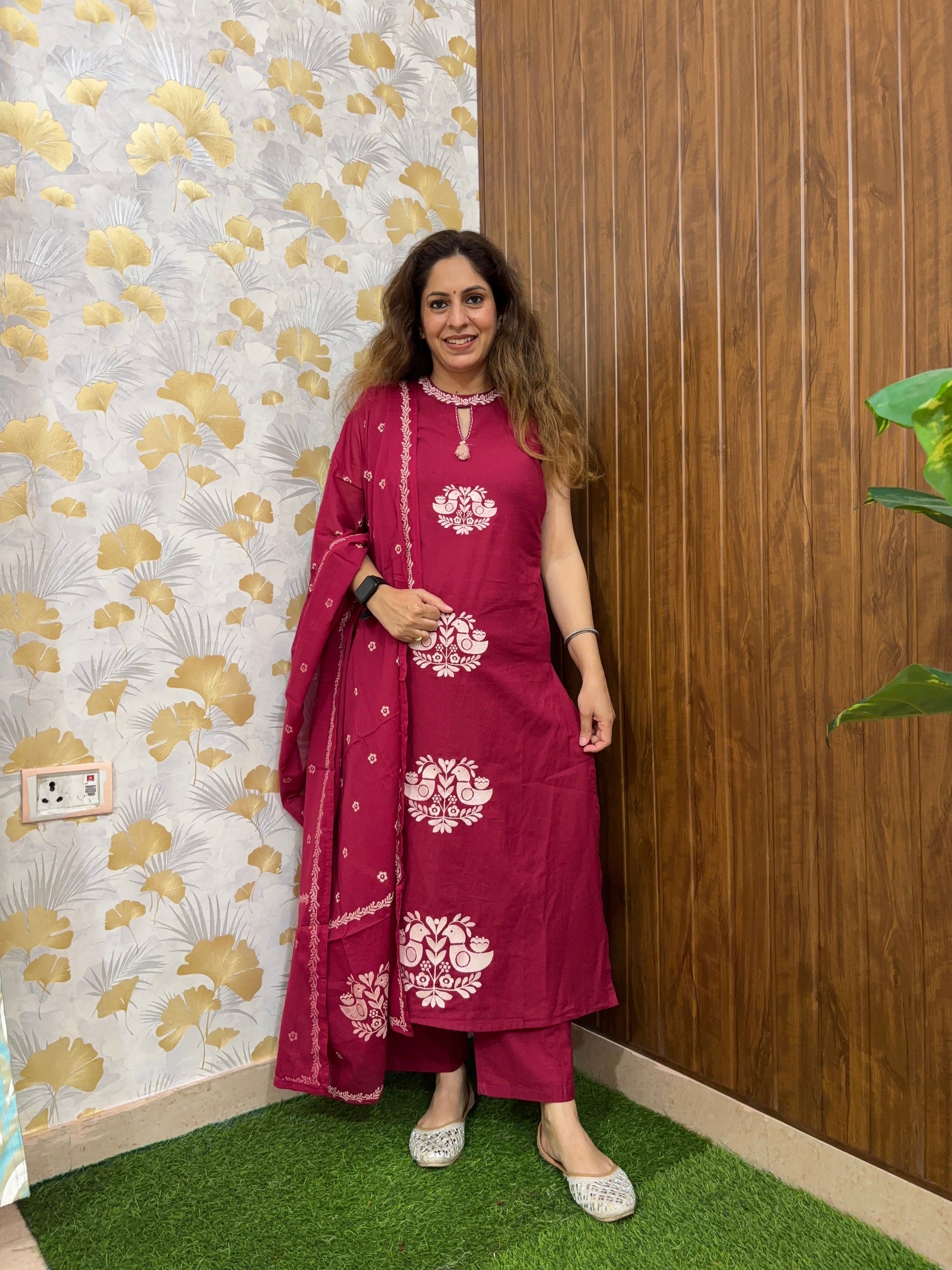 Nagma Cotton Sleeveless Embroidered Pant Set - The Jaipur Studio