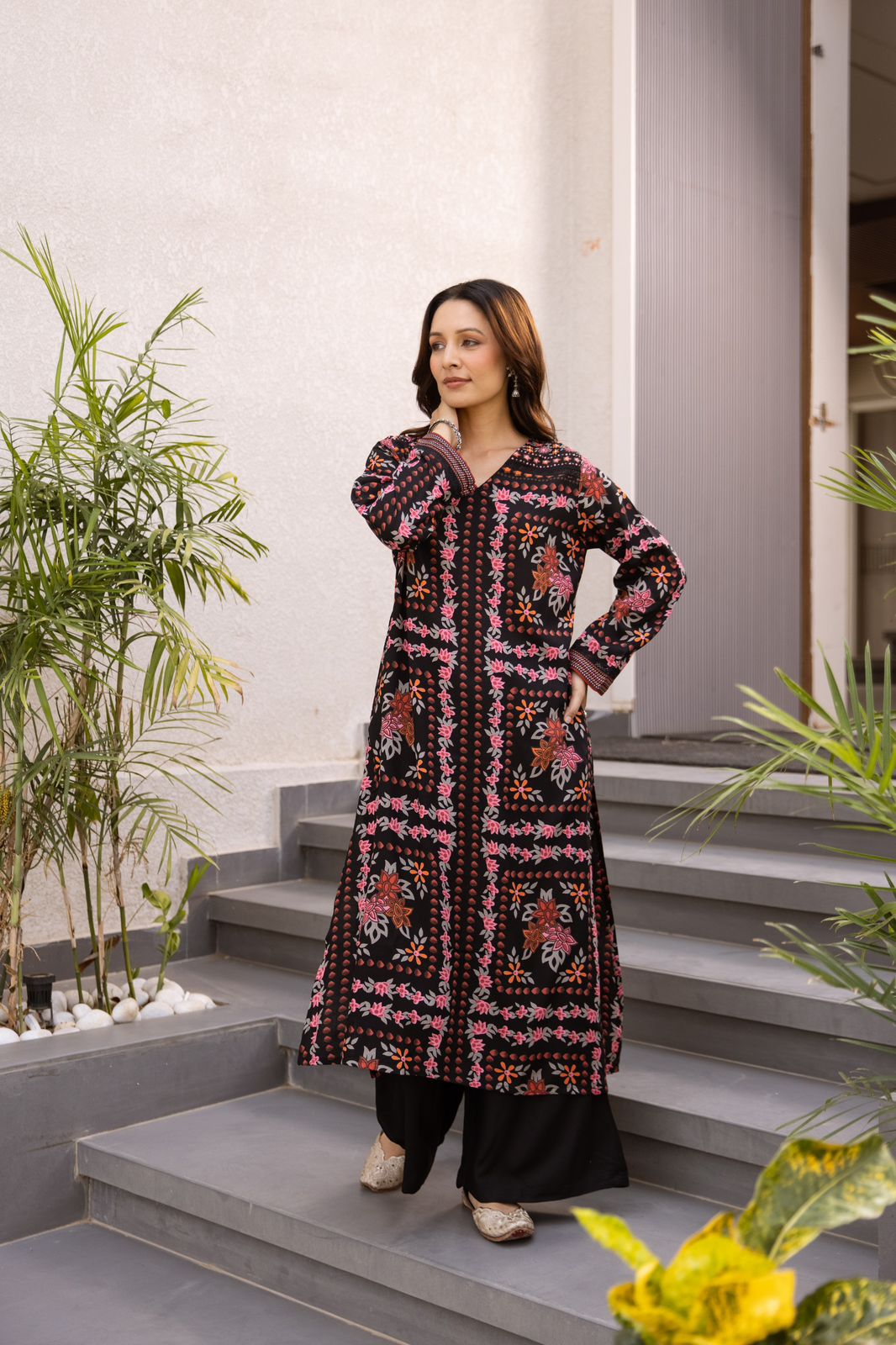 Aafreen Rayon HandEmbroidered Plazo Set