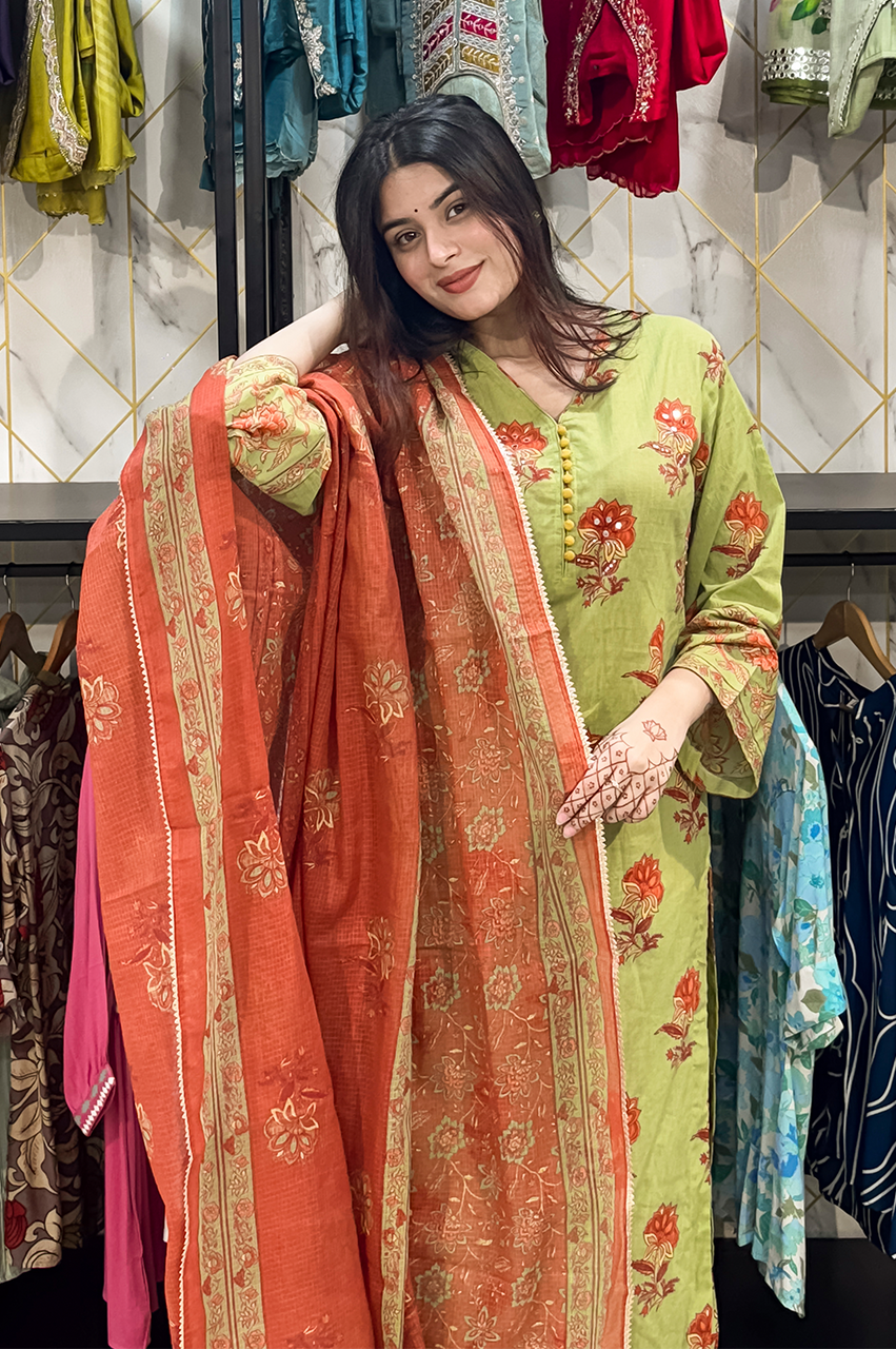 Lasya Premium Cotton Embroidered Pakistani Pant Set - The Jaipur Studio