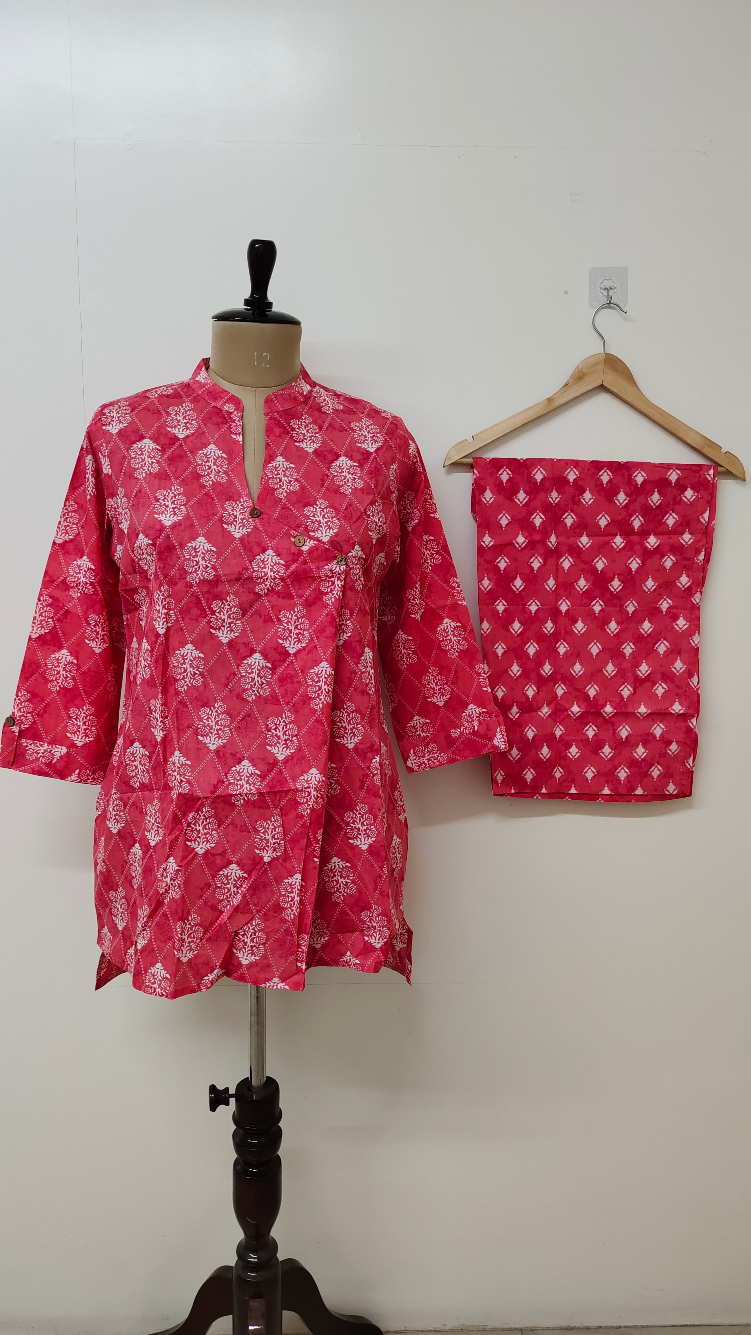 Zara Pink Cotton Casual Coord Set