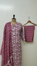 Nida Mauve Cotton Straight Dupatta Set