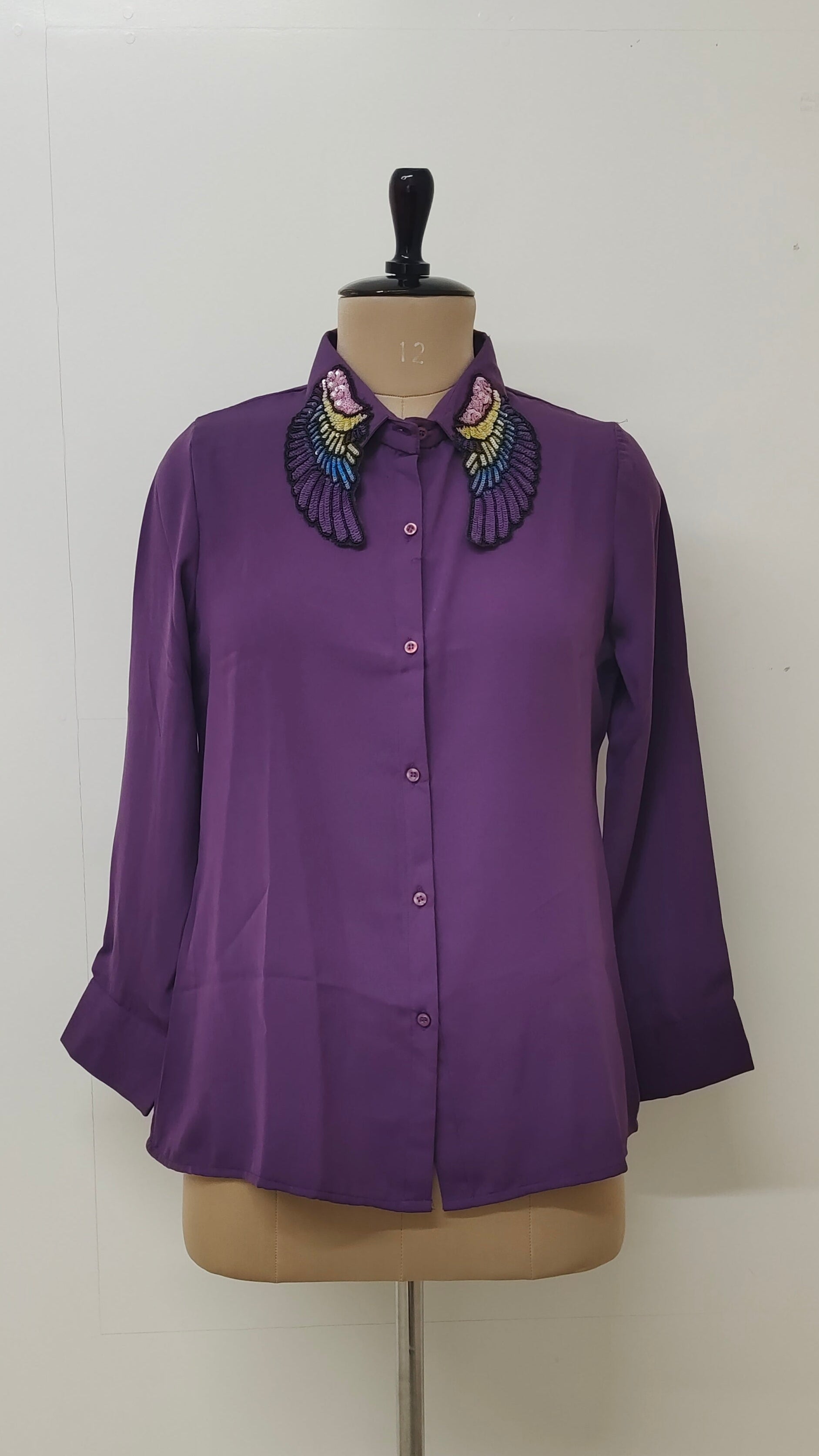 Anvi Imported Crepe Hand Embroidered Shirt