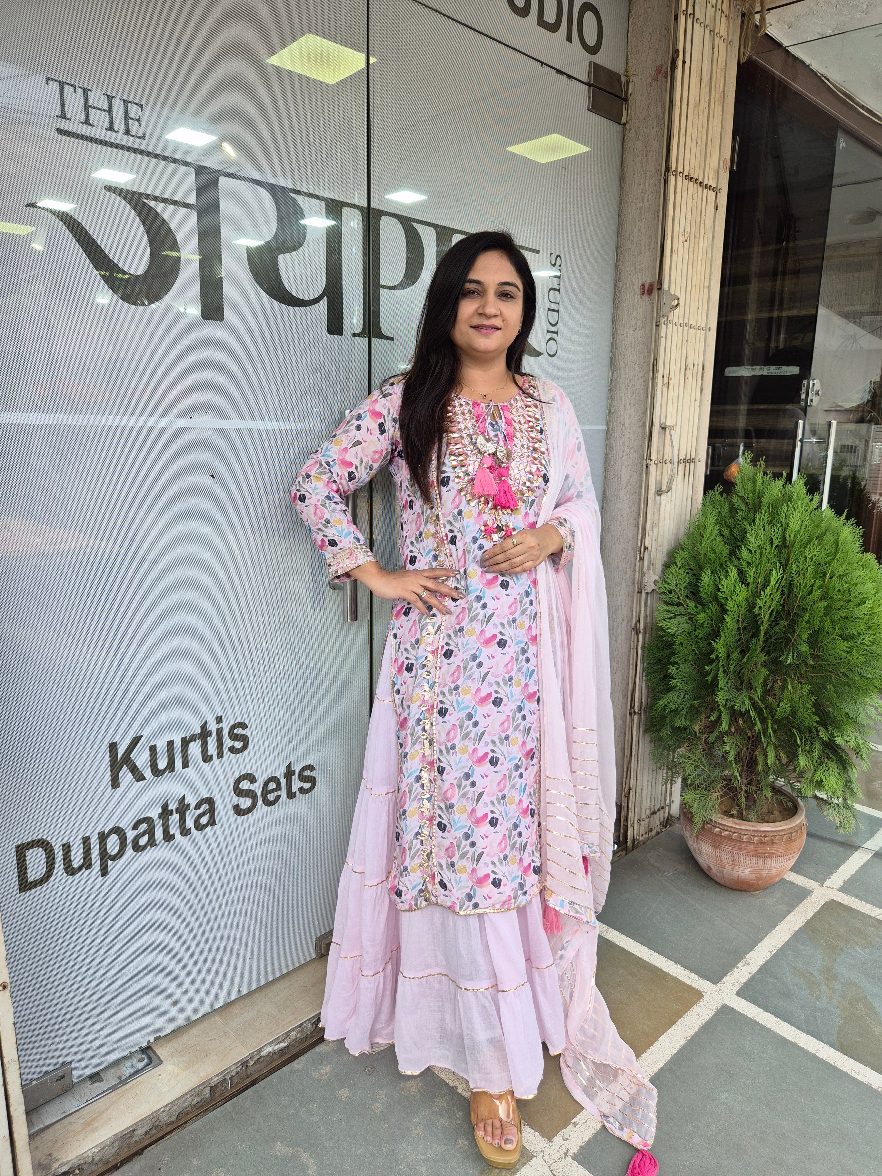 Inaya Floral Indian One Piece Dupatta Set