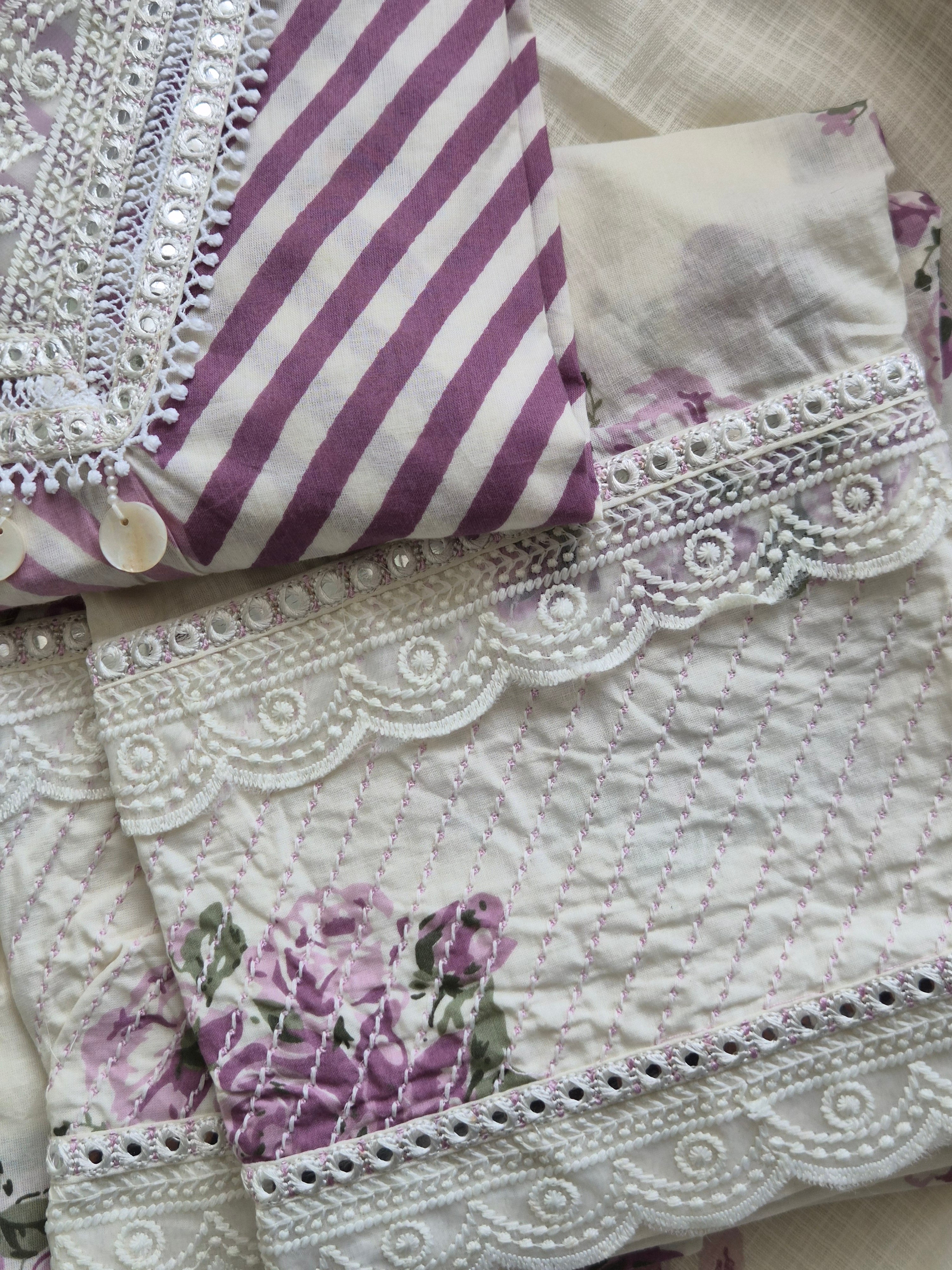 Sara Leheriya Cotton Detailed Farshi Salwar Set