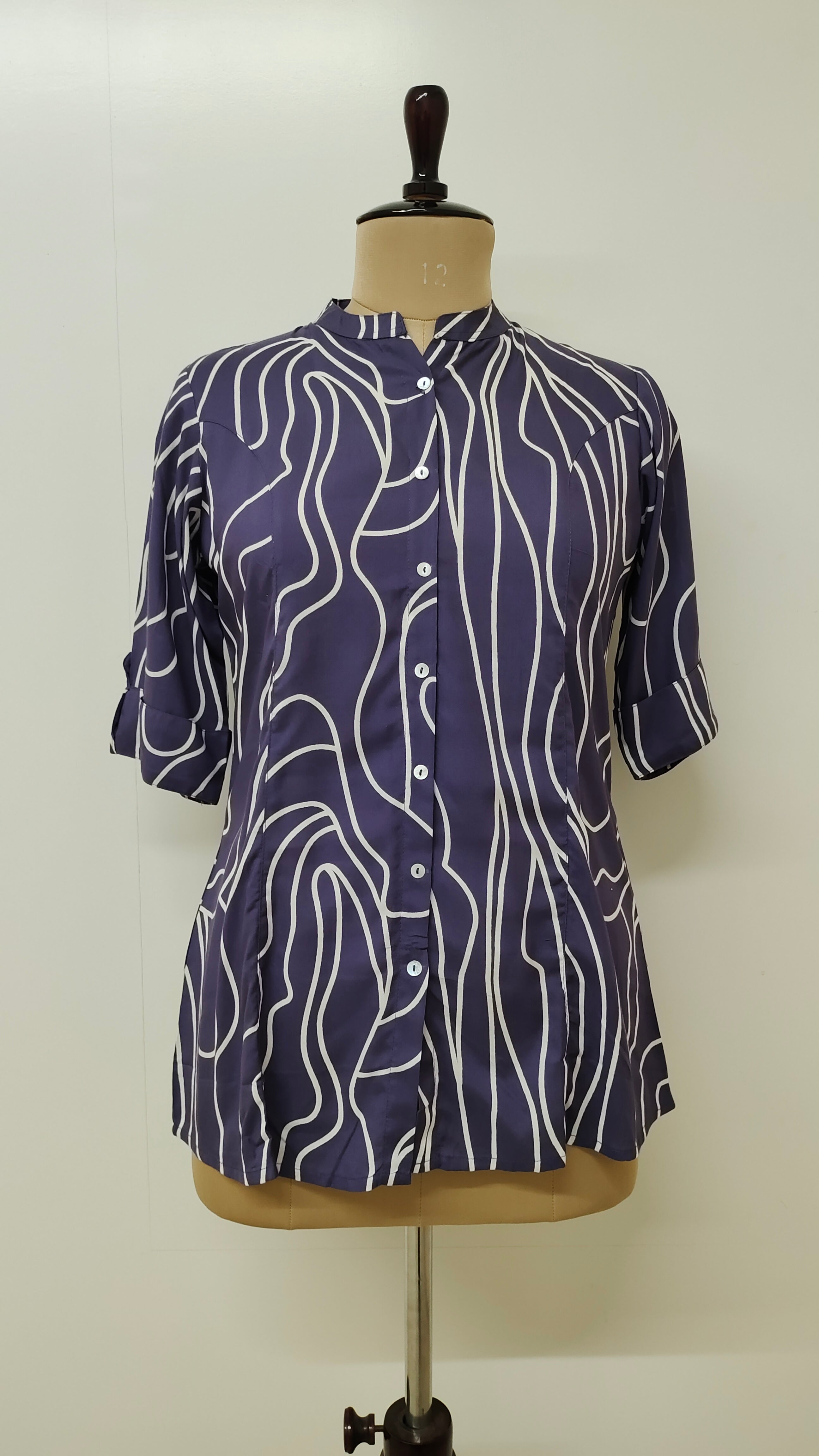 Vaidehi Purple Breathable Rayon Casual Short Top