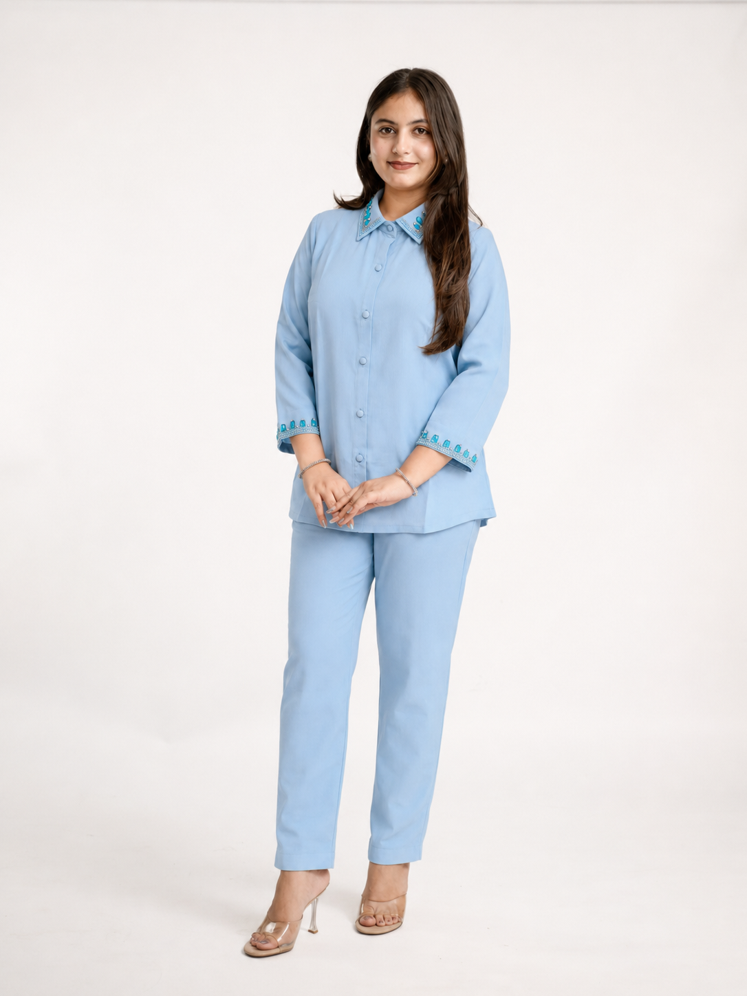 Nora Imported Crepe Hand Embroidered Coord Set