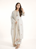 Avni Ivory Shimmer Tissue Embroidered Dupatta Set