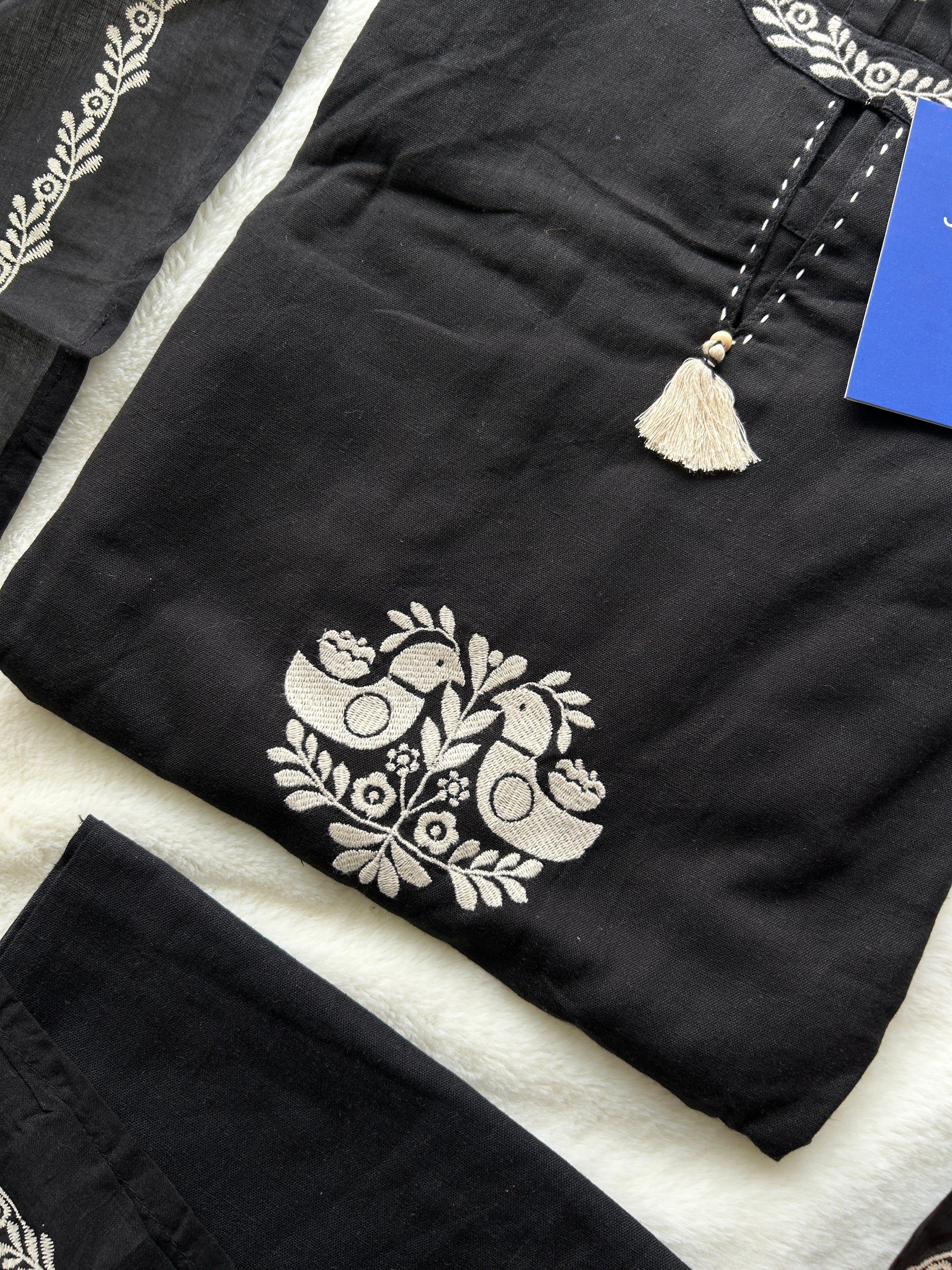 Nagma Cotton Sleeveless Embroidered Pant Set - The Jaipur Studio