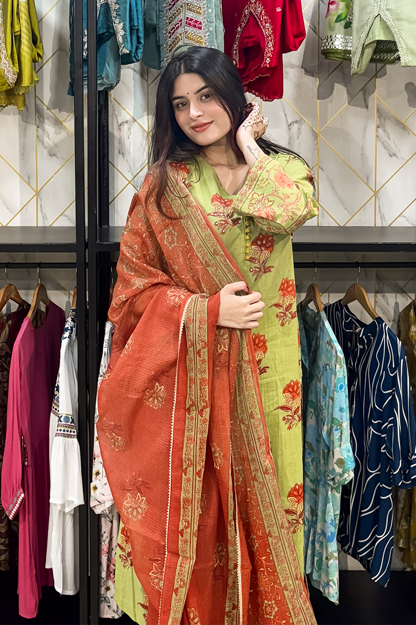 Lasya Premium Cotton Embroidered Pakistani Pant Set - The Jaipur Studio