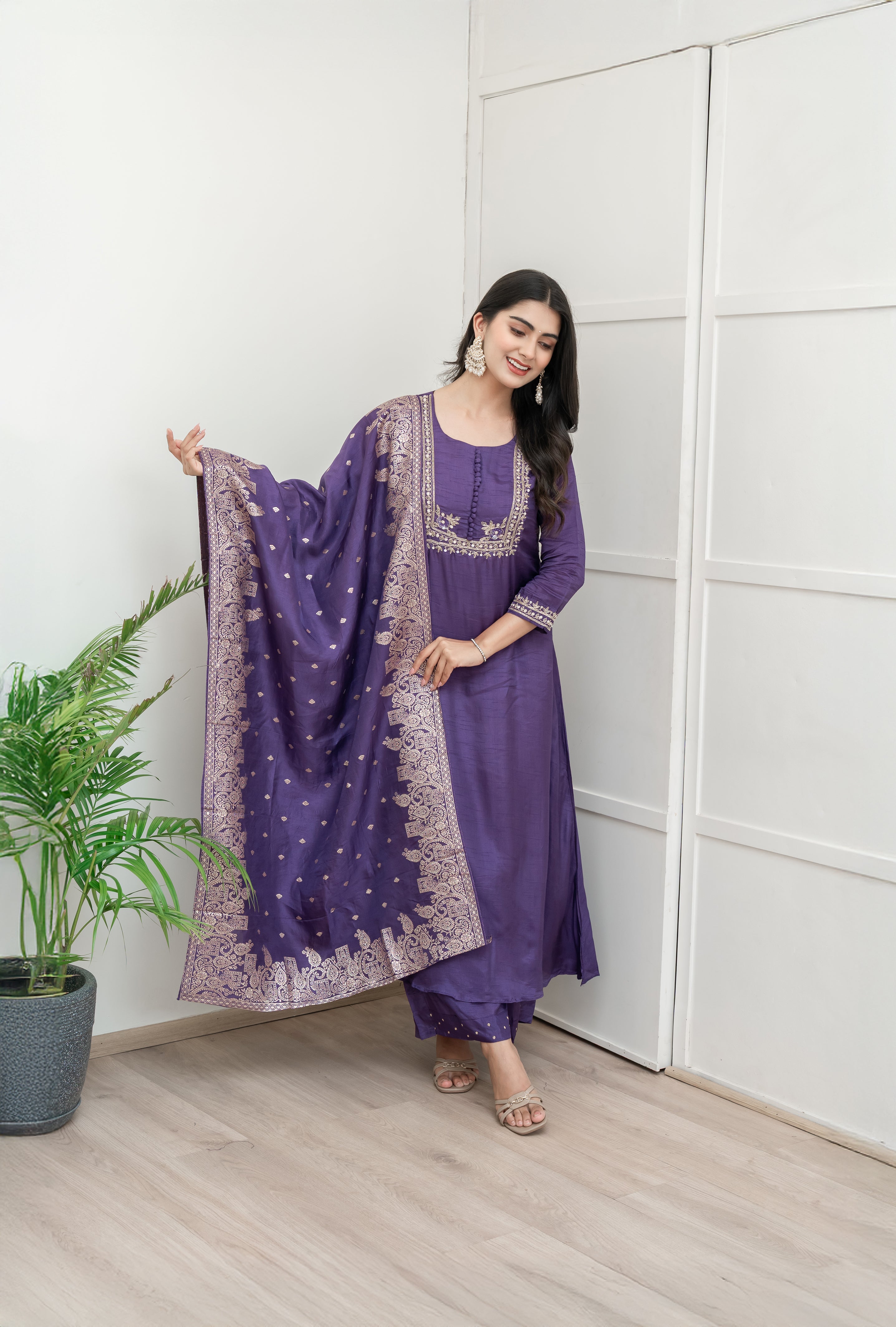 Shloka Silk Hand Embroidered Pant Set