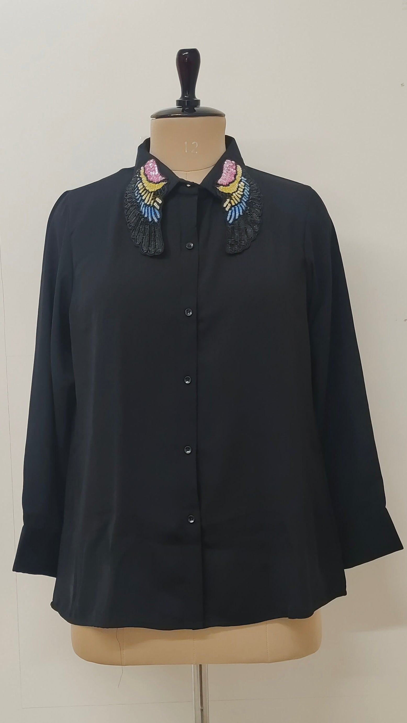 Anvi Imported Crepe Hand Embroidered Shirt