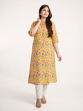 Rozana Katha Cotton Casual Straight Kurta