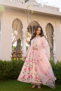 Zola Mul Chanderi HandPainted Anarkali Set