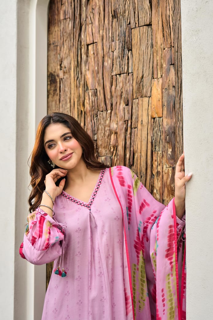 Dolly Muslin Floral Embroidered Pant Set - The Jaipur Studio