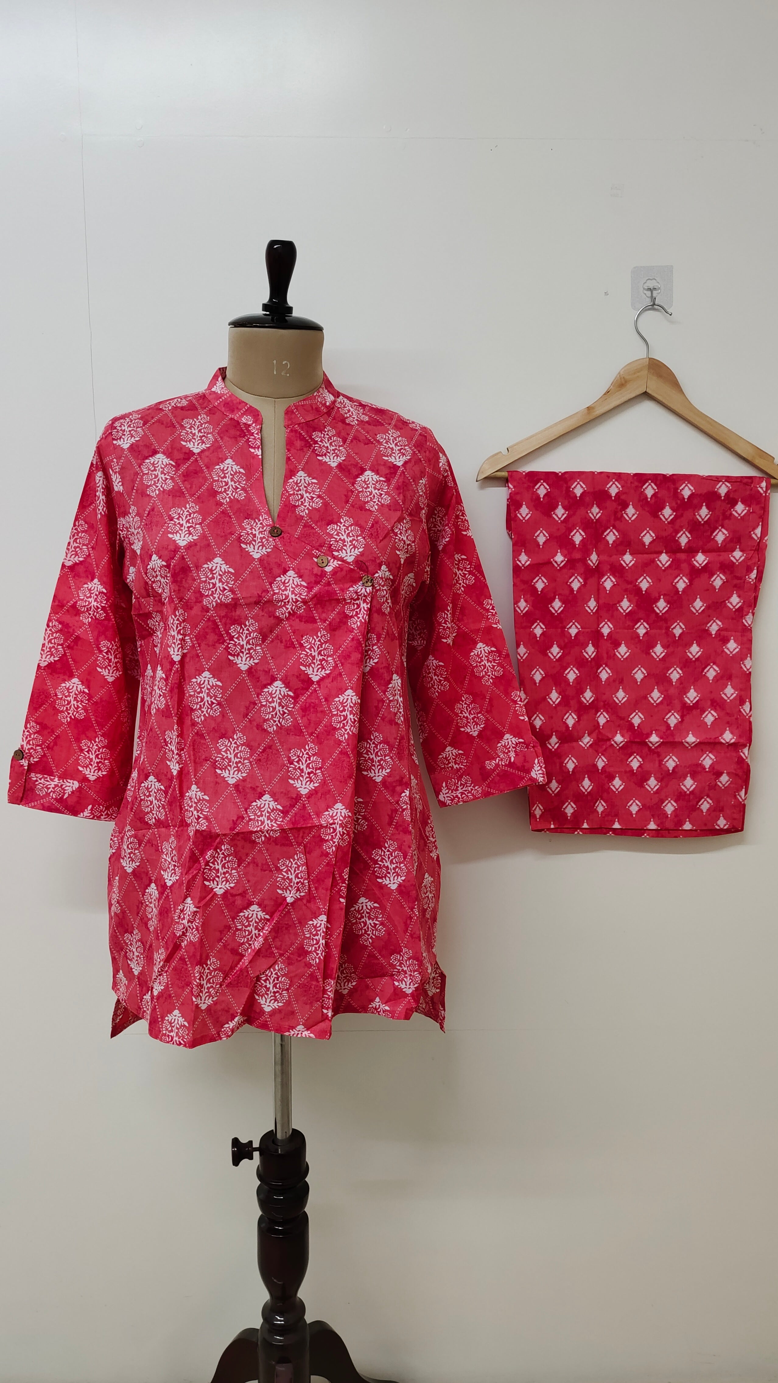 Zara Pink Cotton Casual Coord Set