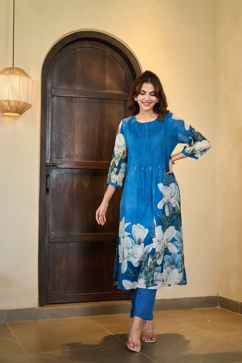 Avantika Mul Cotton A-line Pant Set - The Jaipur Studio