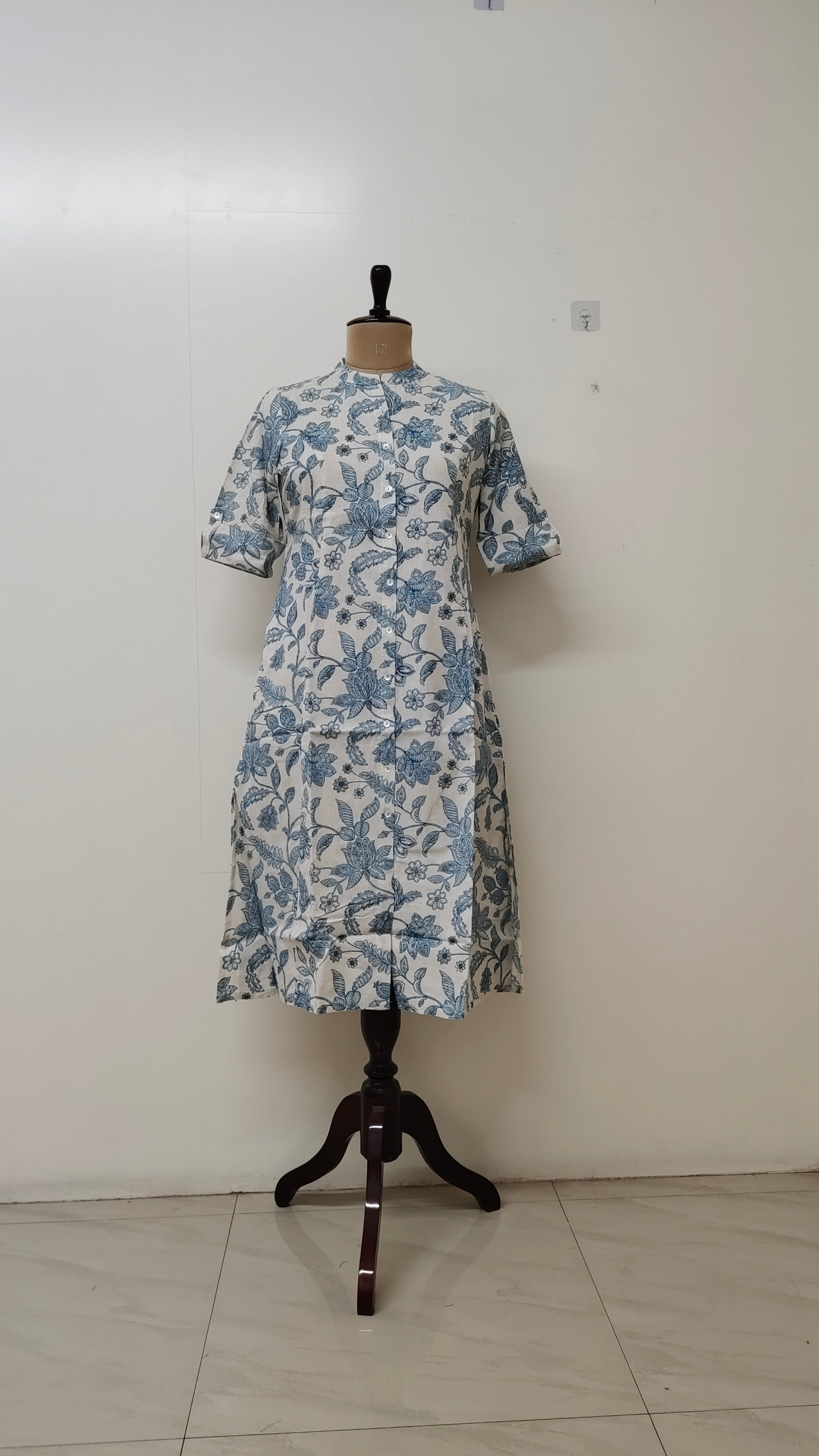 Neelakshi OffWhite Cotton Floral A-line Kurta