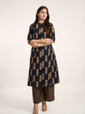 Pihu Blue Cotton A-line Coord Set