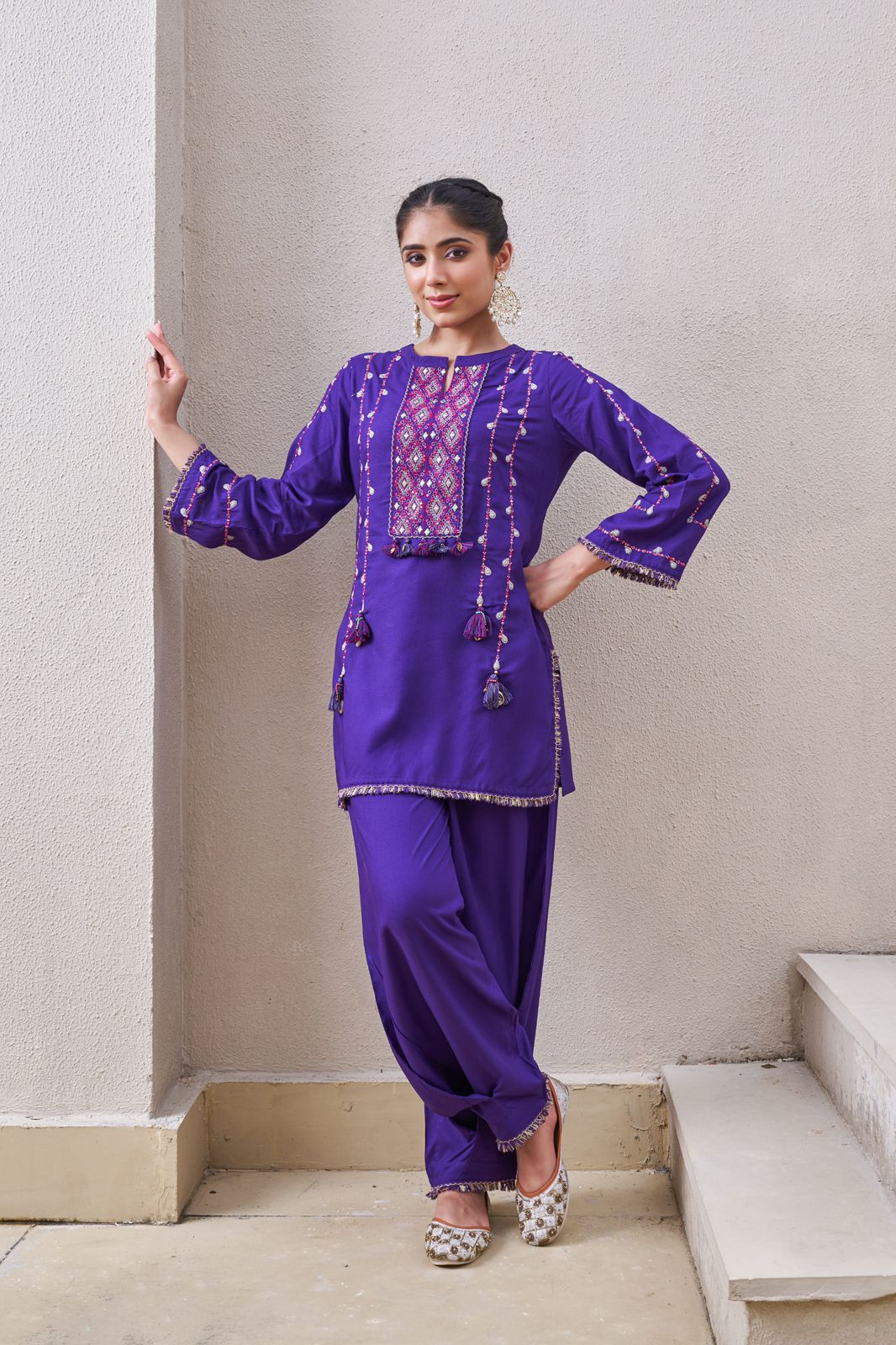 Gulnaar Two-Piece Embroidered Coord set