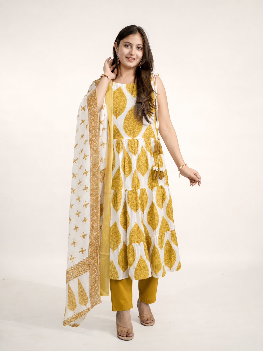 Paridhi Cotton Noodles Straps Anarkali Pant Set