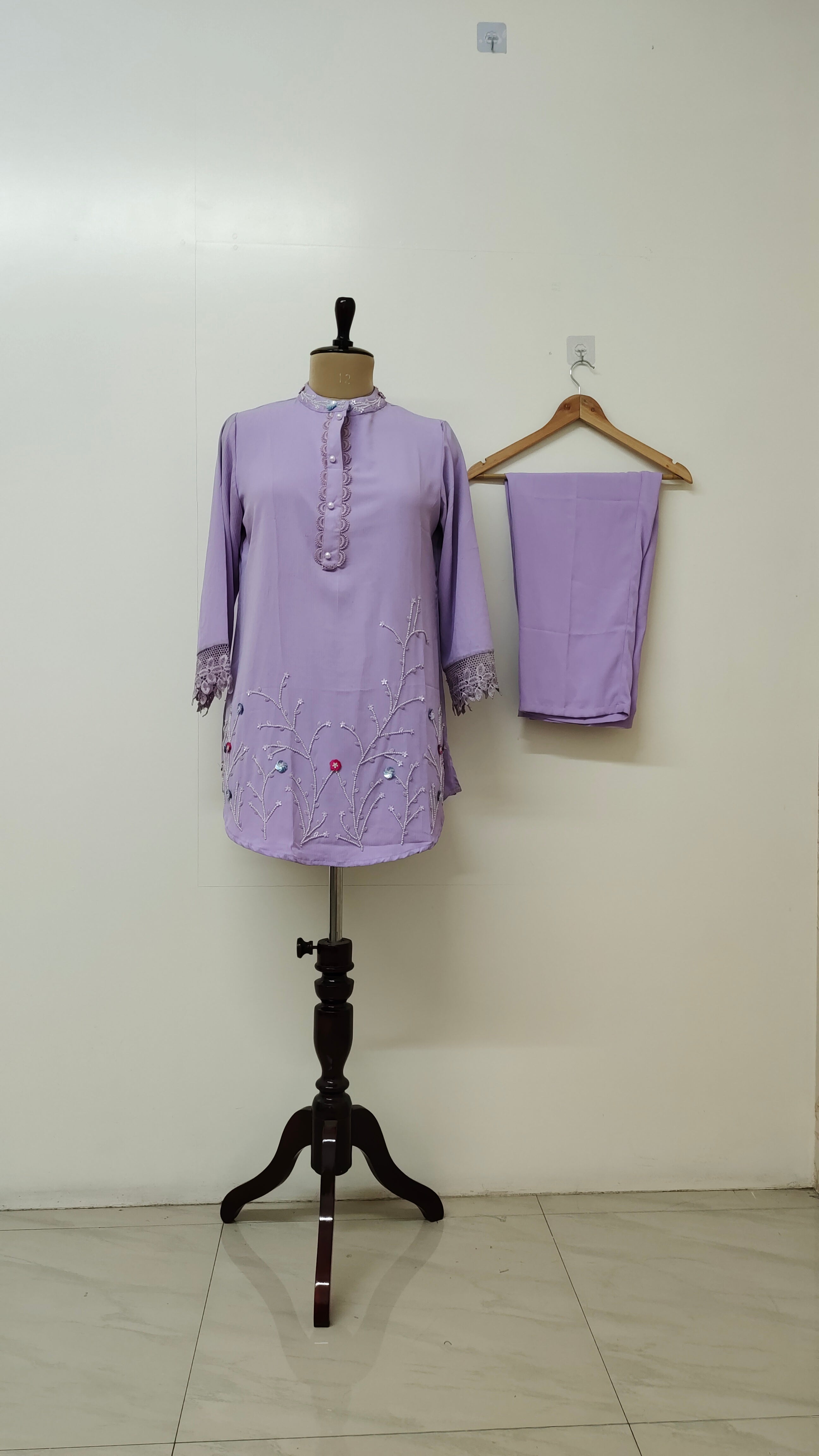 Samiksha Imported Crepe Hand Embroidered Coord Set