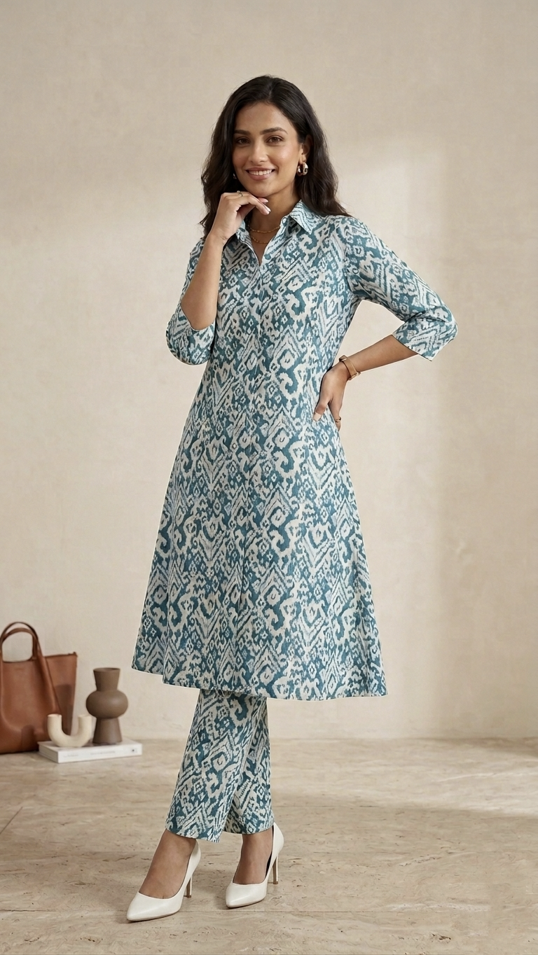 Ikkat textile print