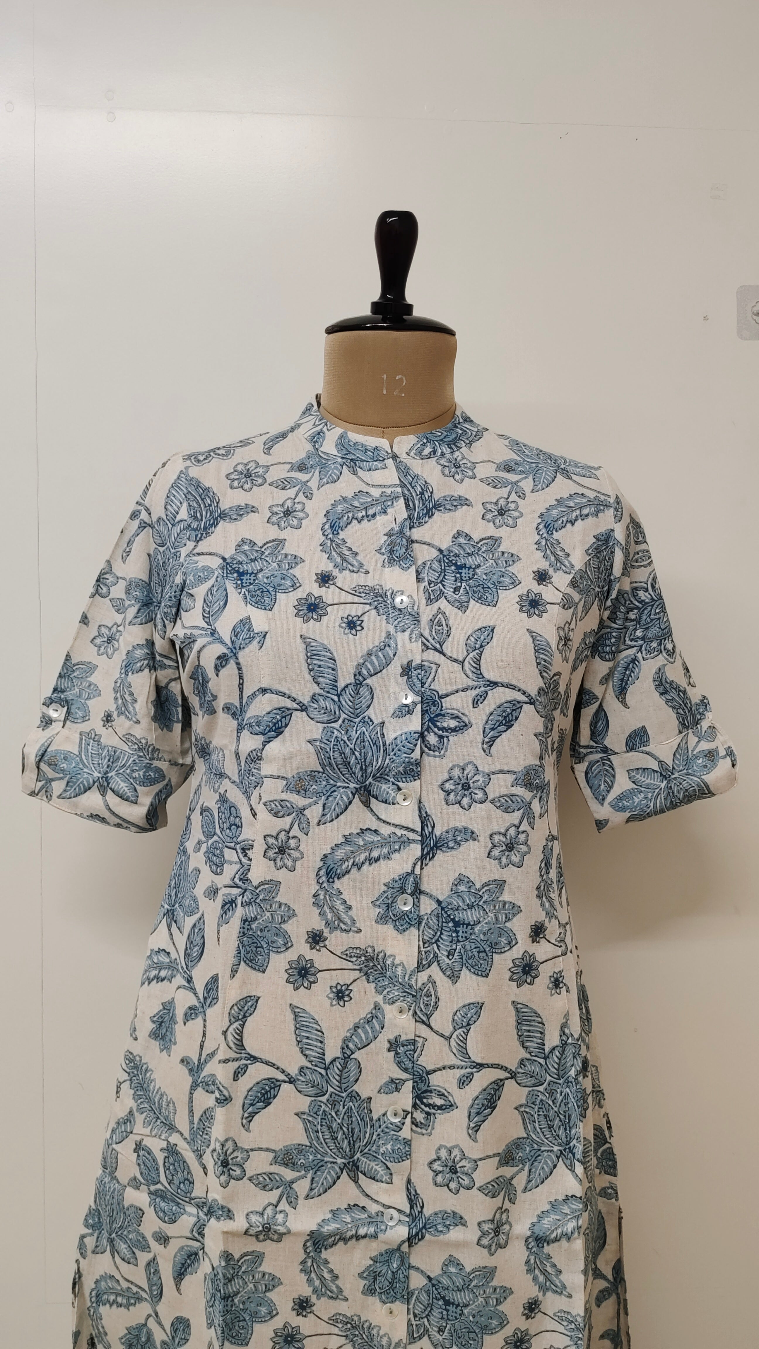 Neelakshi OffWhite Cotton Floral A-line Kurta