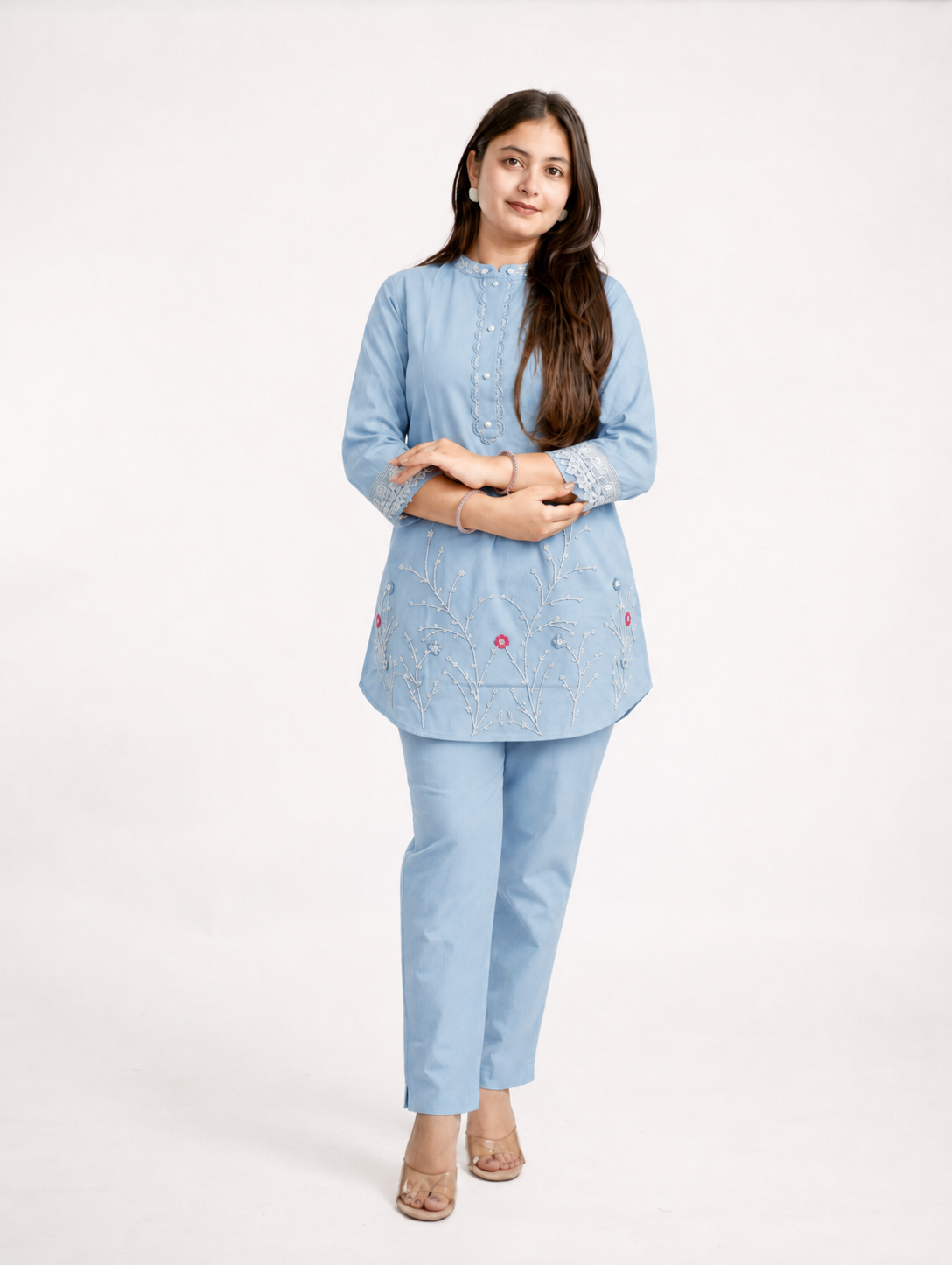 Samiksha Imported Crepe Hand Embroidered Coord Set